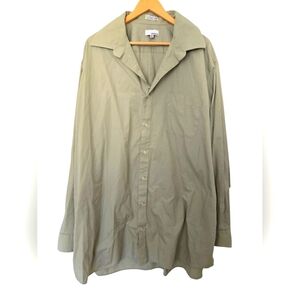 Modena Men's Olive Button-Up Shirt Size 19 Big And Tall 38/39